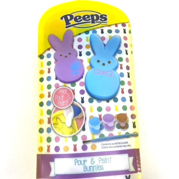 Peeps Pour N Paint Bunnies or Chicks DIY Art Crafts Kits Kids - Picture 13 of 14